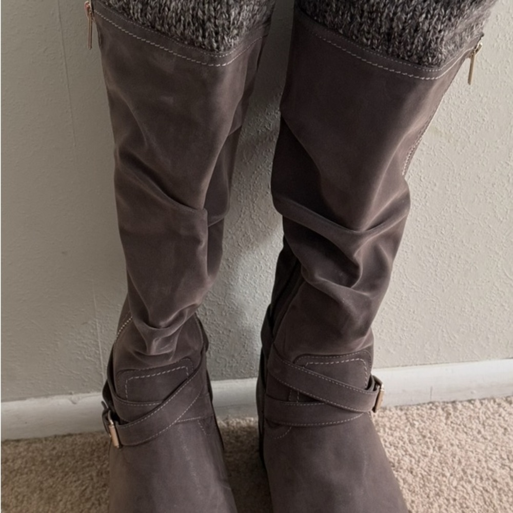 Torrid Gray Knee-High Women's Boots - Picture 2 of 4